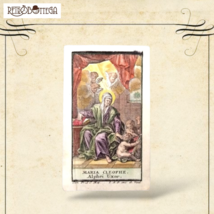 Antique Holy Card Mary Cleophe Alphei Uxor Ancient Sacred Art Antique - $836.83 MXN