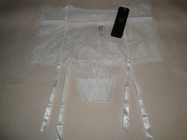New Wacoal Seduction Sheer Lace Garter Pant Thong Panty Bridal #849155 White M - £17.85 GBP