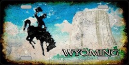 Wyoming State Background Rusty Novelty Metal License Plate LP-8167 - £14.91 GBP