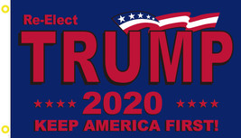 Reelect Trump 2020 Keep 3X5 Feet Rough Tex 100D Fabric Brass Grommets Usa Maga - £11.71 GBP