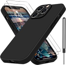 Liquid Silicone Case Compatible With iPhone 14 Pro 2 Pack Screen Protect (Black) - £9.30 GBP