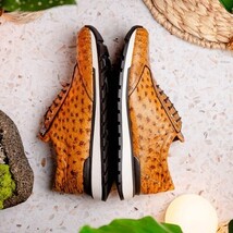 Genuine ostrich quil fashion sneaker Shoes Scanno Antique Paja image 10