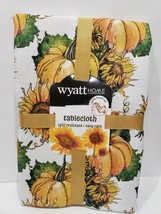 Thanksgiving Fall Farmhouse Sunflower Pumpkins Fabric Cloth Tablecloth 60X84&quot; - £22.36 GBP