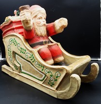 Vtg Rare Papier Mache Santa Claus &amp; Sleigh Store Display Christmas Winte... - $3,218.21 MXN