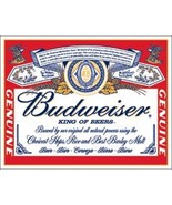 Budweiser King of Beers Classic Logo Tin Sign Reproduct - £4.44 GBP