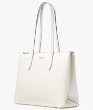 NWB Kate Spade All Day Large Zip Top Tote White Leather Laptop PXR00387 Gift Bag - £114.73 GBP