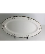 Oval Platter 14” Long Christmas Gold Bows Gold Rims New - $32.42 CAD