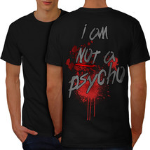 Psycho Halloween Horror Shirt Crazy Slogan Men T-shirt Back - £10.23 GBP
