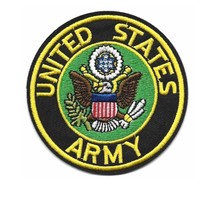 Us Army Iron On Patch 3&quot; Embroidered Applique United States Military Round Usa - £2.31 GBP