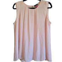Vince Camuto Womens Sleeveless Layer Shell Top Pale Pink Pleated Medium - £22.68 GBP
