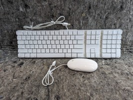Works Apple USB Wired Keyboard White A1048 w/ USB Wired Optical Mouse A1152 - £21.98 GBP