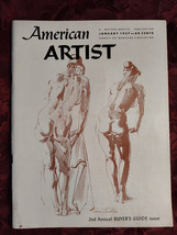 AMERICAN ARTIST January 1957 Feodor Rojankovsky Edwin Dickinson Jane Oliver  - £12.94 GBP