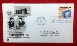 ZAYIX - 1985 US Art Craft / PCS FDC #2145 - Ameripex &#39;86 - stamps on stamps - £1.19 GBP