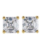 Asscher Natural Mined Diamond Studs 14k Yellow Gold (0.87 Ct H VS2-SI1) - $2,049.60