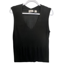 Chico&#39;s Travelers Sleeveless Top Black Size XS V-Neck Jersey Stretch Pullover  - £17.14 GBP