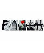 FAITH Framed Cross Church God Word Letter Art Five 4 X 6&quot; Professional P... - £39.95 GBP