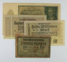 1916-1923 Germany 4-Notes Currency Set // Weimar Republic // German Empire - £38.84 GBP