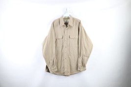 Vintage 90s Streetwear Mens XLT Heavyweight Chamois Cloth Button Shirt Beige USA - £38.88 GBP