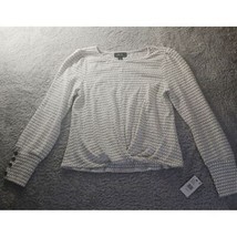 BCX Textured Knit Geometric Sweater Womens M Casual  Ruched Bottom Honey... - $18.06