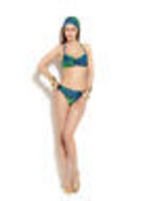 NWT GOTTEX designer swimsuit bikini 8 green blue tropical underwire trop... - $88.20 CAD