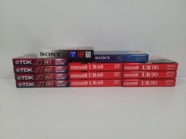 Lot Of 12 NEW Audio Cassettes Sony Hi Fi 90 HF 60, Maxell UR 60 90 TDK 60 90  - £19.43 GBP