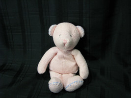 MARY MEYER PINK BLUE STITCHED BEAR 11.5&quot; STUFFED PLUSH BEAN BAG TOY - £37.84 GBP