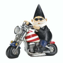 SOLAR BIKER GNOME FIGURINE - $29.95