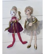 2 Cirque De Soleil Poseable Rose Bon Bon &amp; Little Dancer Performance Dolls - £27.20 GBP
