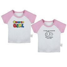 Father Daughter Best Friends For Life &amp; Super Girl Baby T-shirt Graphic Tee Tops - £15.47 GBP