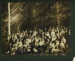 Large Well Dressed Group in Photo in the Trees 1910&#39;s Sun Beams  - $34.61