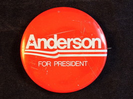 JOHN ANDERSON FOR PRESIDENT CAMPAIGN BUTTON Vintage 1980 Lapel PIn 1 1/2&quot; - £6.32 GBP