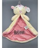 Izzy &amp; Oliver Unicorn Believe Plush Pink Lovey Security Blanket Toy - $275.58 MXN