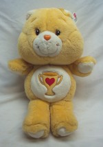 Vintage Care Bears Tan Champ Bear W/ Trophy 13&quot; Plush Stuffed Animal Tag - £31.65 GBP