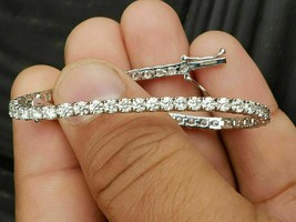 6.00Ct Redondo Corte Diamante Imitación Mujer Tenis Pulsera 14k Oro Blan... - $129.60