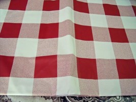 New Red White Buffalo Check Tablecloth 52&quot; X 90&quot; Country Farmhouse Holiday - £19.34 GBP