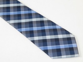 Men's Nicole Miller Tie Classic Woven Silky Feel #Nicole-1 Blue Checker image 4