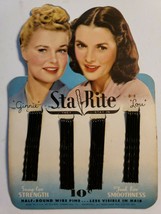 Vintage Sta-Rite Bobby Pins Pins on Card New Old Stock Black PB52 - £13.57 GBP