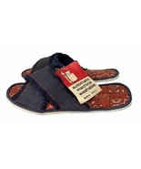NEW Vintage Frayed Denim Washable Slide Slipper Sandals Red Bandana Inso... - $19.79