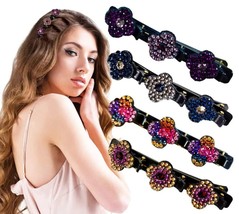 Braided Hair Clips for Women, Crystal Hair Clip for Styling Sectioning 4 Pc - £7.49 GBP
