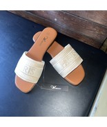 Athlefit Summer Flat Sandals Brown With Beige Paris Women’s 6.5 - $25.72