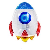 Rocket-Shaped Foil Balloon for boys in Red, Blue, and White - Perfect for Space- - £7.86 GBP