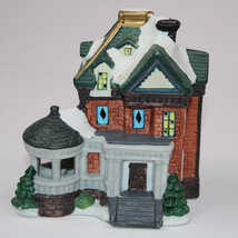 Fine Porcelain House Winter Valley Cottages Collection w/Gazebo Porch Snow Roof - £9.30 GBP