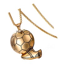 Soccer Ball Football Pendant Necklace With - £38.20 GBP