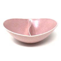 Vernon Ware Tickled Pink Divided Bowl Speckled Oval 10&quot; 1950s Serveware MCM - £23.56 GBP