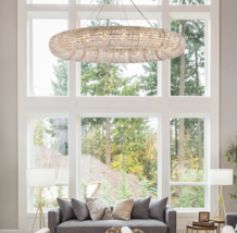 New Stunning CRYSTAL Ring CHANDELIER Restoration Halo Style Hardware 59&quot; - £2,299.72 GBP