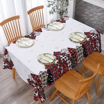 New Year Tablecloth 60 84 Inch Rectangle Table Cloth New Year Trees Wate... - £24.55 GBP