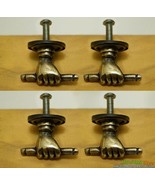 Lot of 4 Antique Vintage Solid Brass HAND STICK Pull Knobs - Silver and ... - £19.81 GBP+
