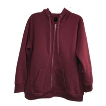 Galaxy by Harvic Womens Fleece-Lined Full-Zip Hoodie Size Medium Color Red - £35.34 GBP