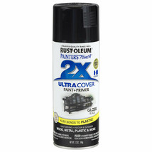 Rust-Oleum 249122 12-Oz Premium 2X Ultra-Cover Spray Paint, Gloss Black - £26.37 GBP