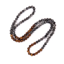 2022 New Round Stone Necklace Men Simple Handmade 6mm Tiger Eye Stone Beaded Nec - £12.69 GBP